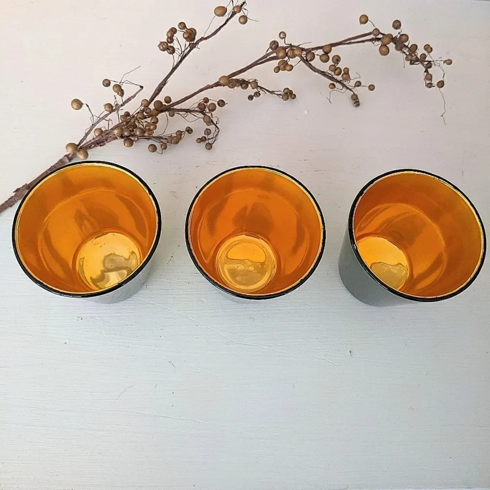 Mercury Lights Set Of 3 Glass Votive Candleholders NEW